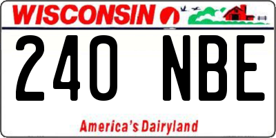 WI license plate 240NBE
