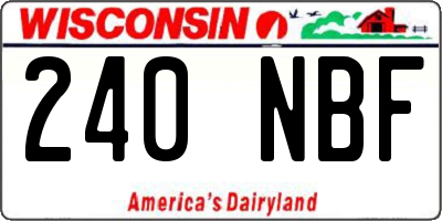 WI license plate 240NBF