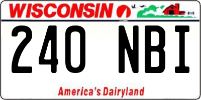 WI license plate 240NBI