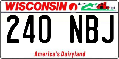 WI license plate 240NBJ