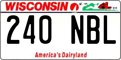 WI license plate 240NBL