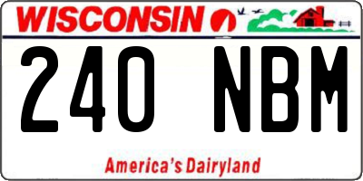 WI license plate 240NBM