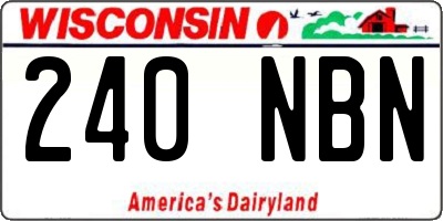 WI license plate 240NBN