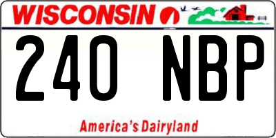 WI license plate 240NBP