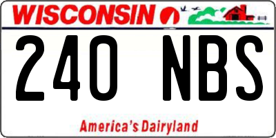 WI license plate 240NBS