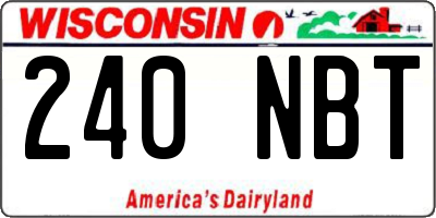 WI license plate 240NBT