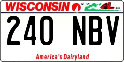 WI license plate 240NBV