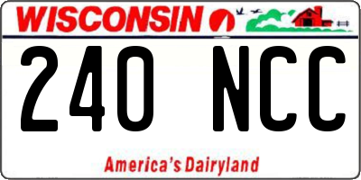 WI license plate 240NCC