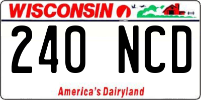 WI license plate 240NCD