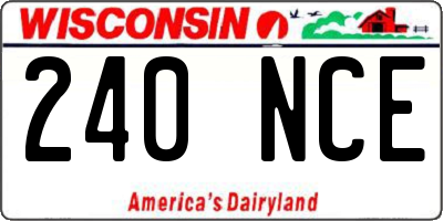 WI license plate 240NCE