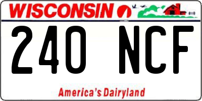 WI license plate 240NCF