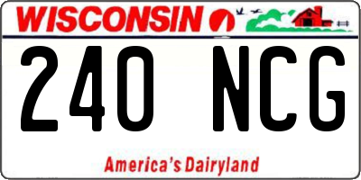 WI license plate 240NCG