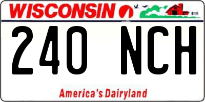 WI license plate 240NCH