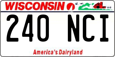 WI license plate 240NCI