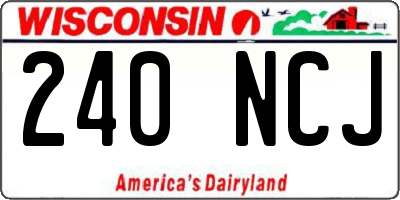 WI license plate 240NCJ