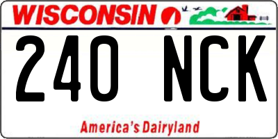 WI license plate 240NCK