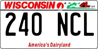 WI license plate 240NCL