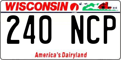 WI license plate 240NCP