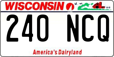 WI license plate 240NCQ