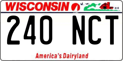 WI license plate 240NCT