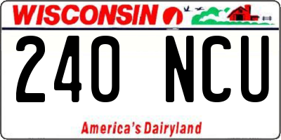 WI license plate 240NCU