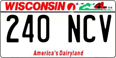 WI license plate 240NCV