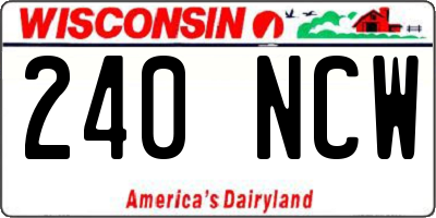WI license plate 240NCW
