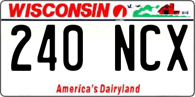 WI license plate 240NCX