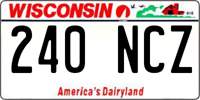 WI license plate 240NCZ