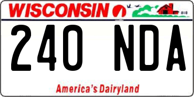 WI license plate 240NDA