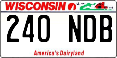 WI license plate 240NDB