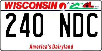 WI license plate 240NDC
