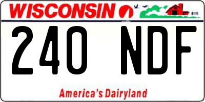 WI license plate 240NDF