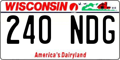 WI license plate 240NDG