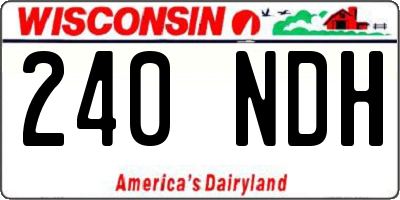 WI license plate 240NDH