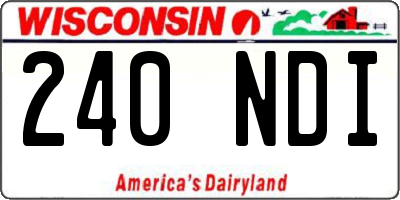 WI license plate 240NDI