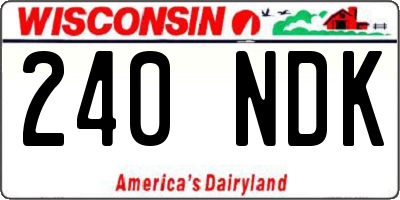WI license plate 240NDK