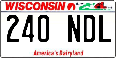 WI license plate 240NDL