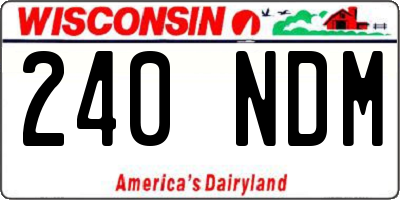 WI license plate 240NDM