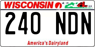 WI license plate 240NDN