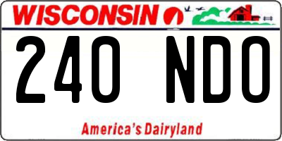 WI license plate 240NDO