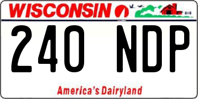 WI license plate 240NDP