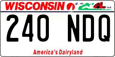 WI license plate 240NDQ