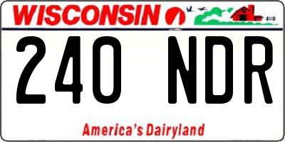 WI license plate 240NDR