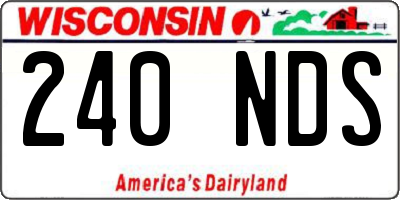 WI license plate 240NDS