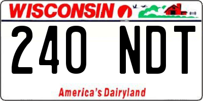 WI license plate 240NDT