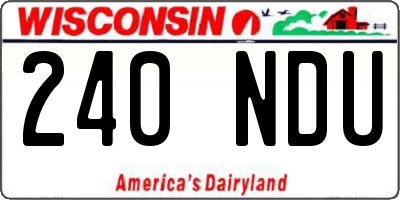 WI license plate 240NDU