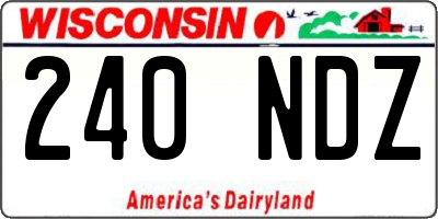 WI license plate 240NDZ