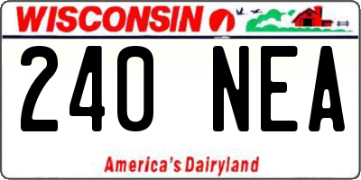 WI license plate 240NEA