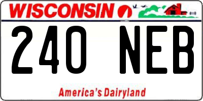 WI license plate 240NEB